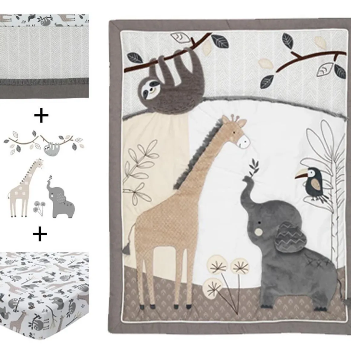 Baby Jungle 4 Piece Crib Set