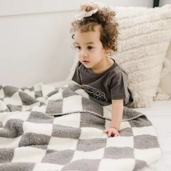 Checkered Plush Baby Blanket
