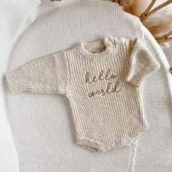 Chunky Knit Embroidered Romper