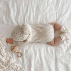 Chunky Knit Embroidered Romper