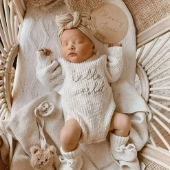 Chunky Knit Embroidered Romper