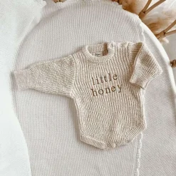 Chunky Knit Embroidered Romper