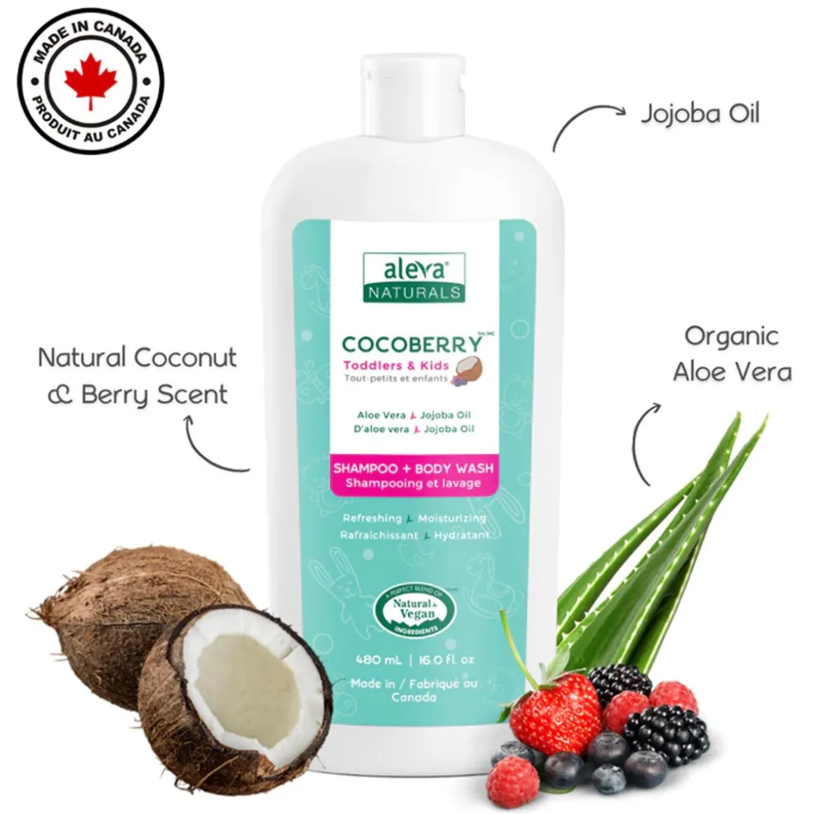 Cocoberry Toddler & Kids Shampoo & Body Wash (480 mL)