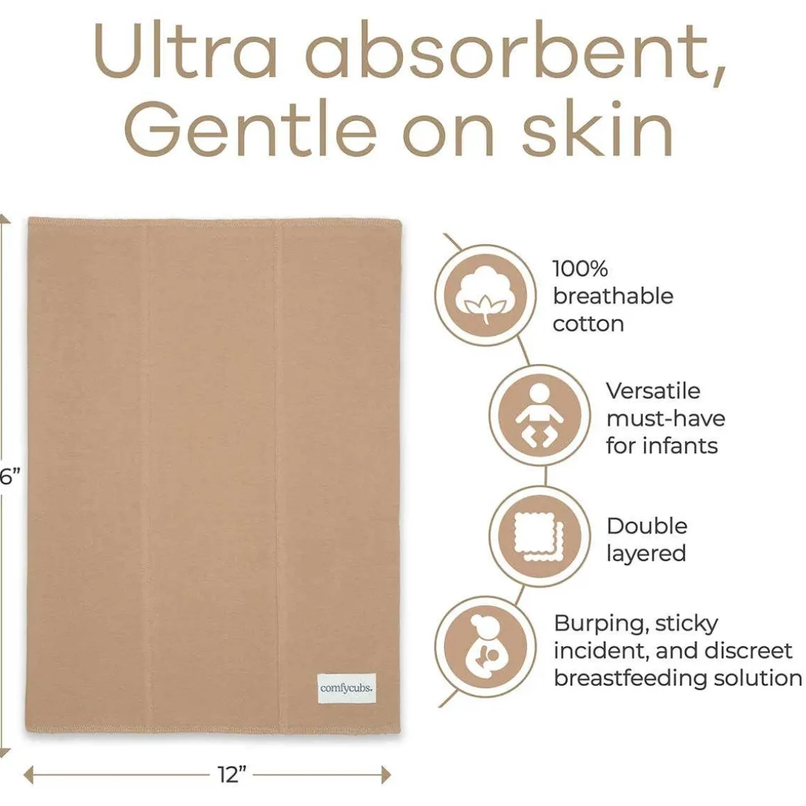 Cotton Burp Cloths (6 Pack)