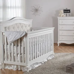 Diamante Forever Crib with Beige Fabric Panel