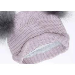 Double Pom Knit Hat