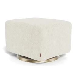 Gliding Ottoman - Faux Sheepskin with Swivel Base