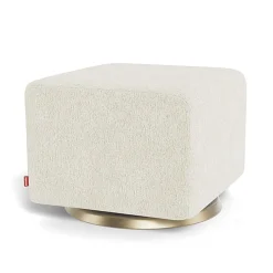 Gliding Ottoman - Faux Sheepskin with Swivel Base