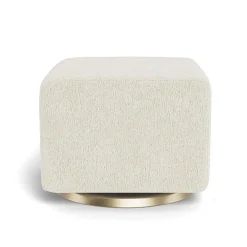 Gliding Ottoman - Faux Sheepskin with Swivel Base