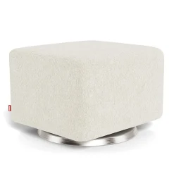 Gliding Ottoman - Faux Sheepskin with Swivel Base
