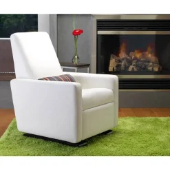 Grano Glider Recliner - Wool Fabric with Espresso Base