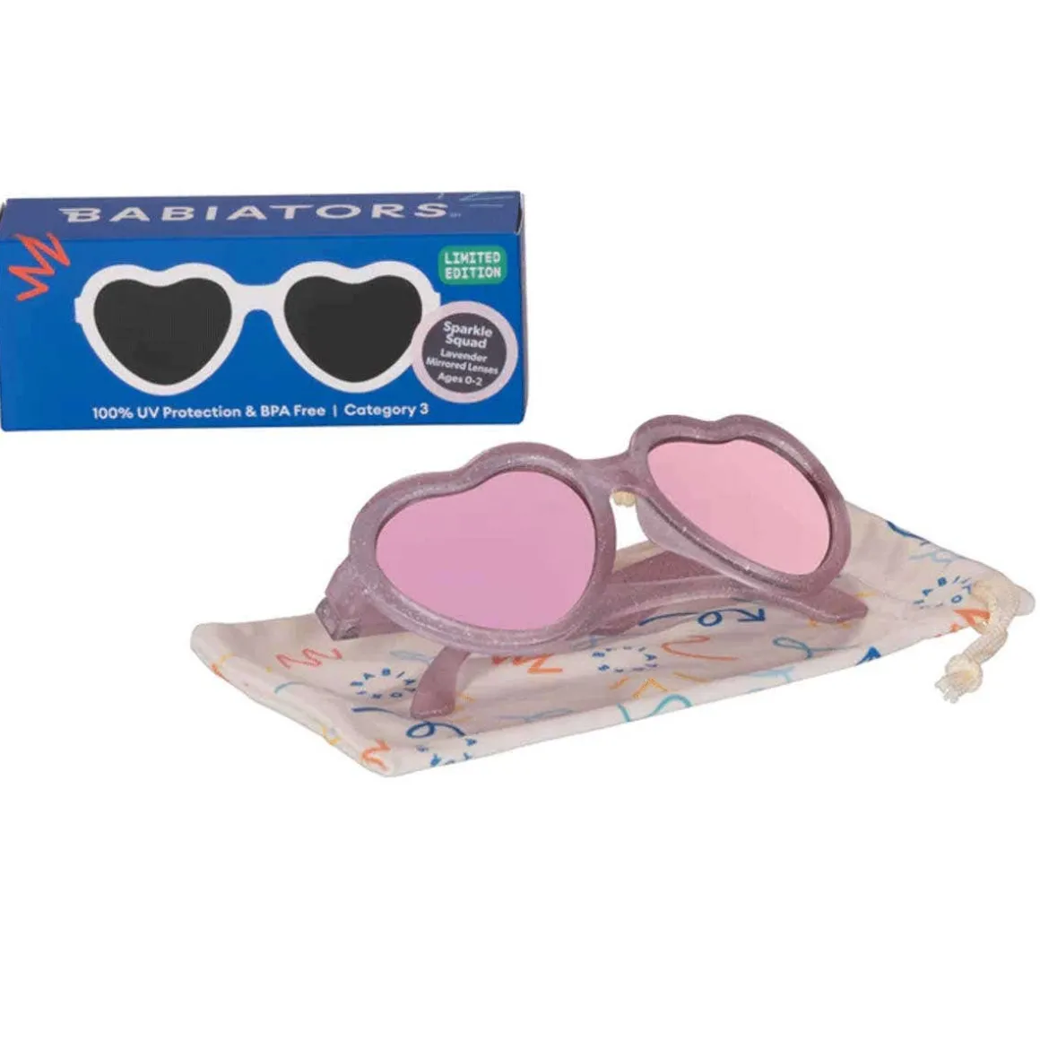 Heart Sunglasses (Limited Edition) - Pink Glitter