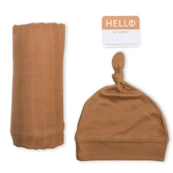 Hello World Blanket & Knotted Hat