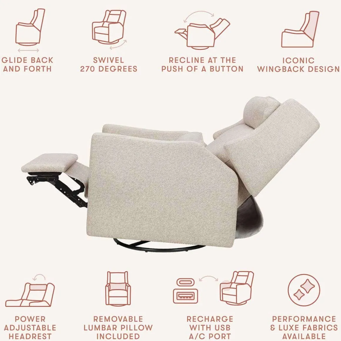 Kiwi Plus Power Glider Recliner with Power Headrest (Eco-Performance)