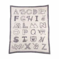 Knitted Fuzzy Blanket (My First Alphabet)
