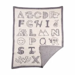 Knitted Fuzzy Blanket (My First Alphabet)