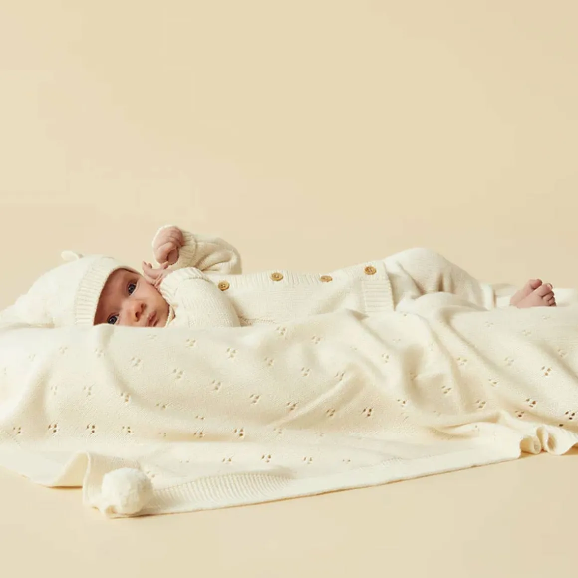 Knitted Pointelle Blanket