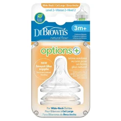 Level 2 Wide Neck Silicone Nipple (2 Pack)