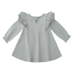 Long Sleeve Flutter Dress