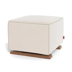 Luca Ottoman - European Fabric with Walnut Base