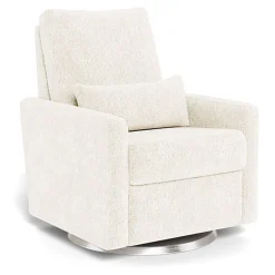 Matera Glider Motorized Recliner - Faux Sheepskin Fabric with Swivel Base
