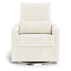 Matera Glider Motorized Recliner - Faux Sheepskin Fabric with Swivel Base