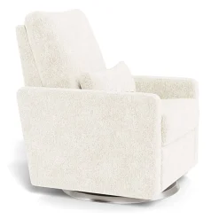 Matera Glider Motorized Recliner - Faux Sheepskin Fabric with Swivel Base