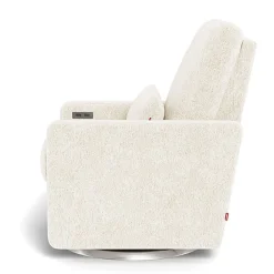 Matera Glider Motorized Recliner - Faux Sheepskin Fabric with Swivel Base