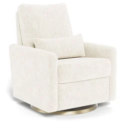 Matera Glider Motorized Recliner - Faux Sheepskin Fabric with Swivel Base