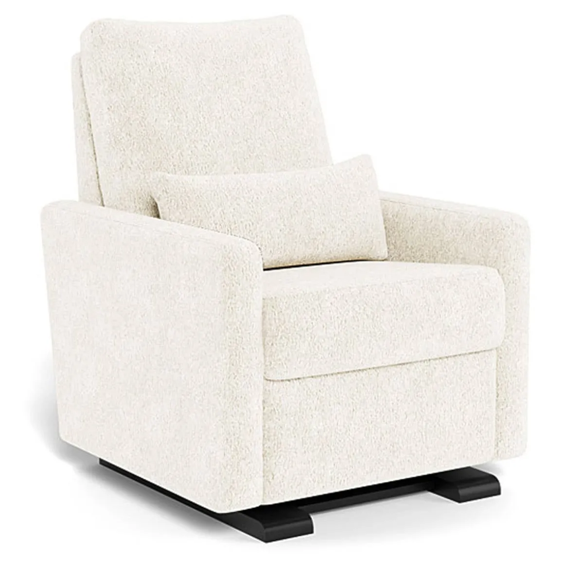 Matera Glider Motorized Recliner - Faux Sheepskin Fabric with Espresso Base