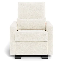 Matera Glider Motorized Recliner - Faux Sheepskin Fabric with Espresso Base