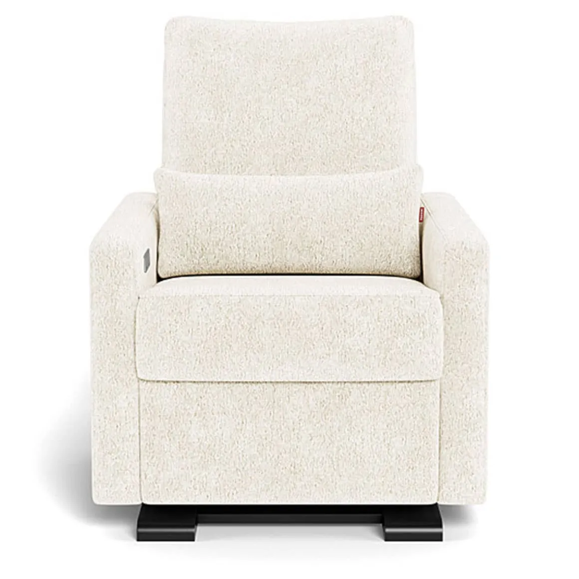 Matera Glider Motorized Recliner - Faux Sheepskin Fabric with Espresso Base