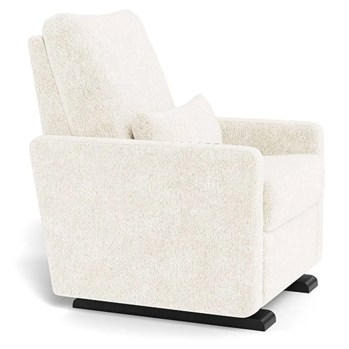 Matera Glider Motorized Recliner - Faux Sheepskin Fabric with Espresso Base