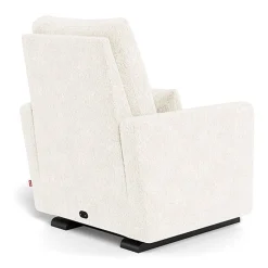 Matera Glider Motorized Recliner - Faux Sheepskin Fabric with Espresso Base
