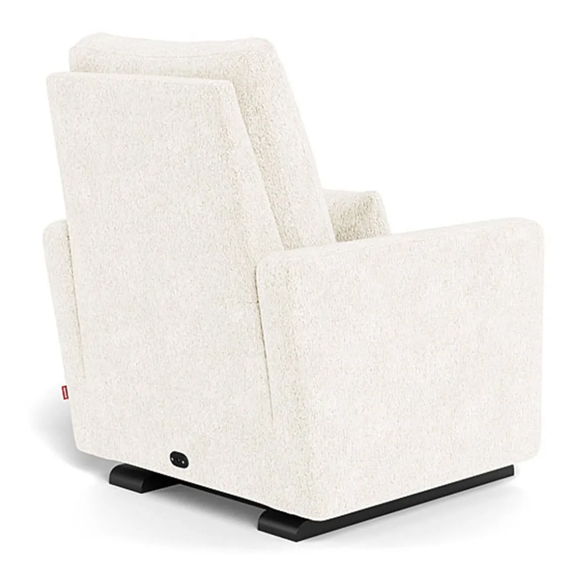 Matera Glider Motorized Recliner - Faux Sheepskin Fabric with Espresso Base