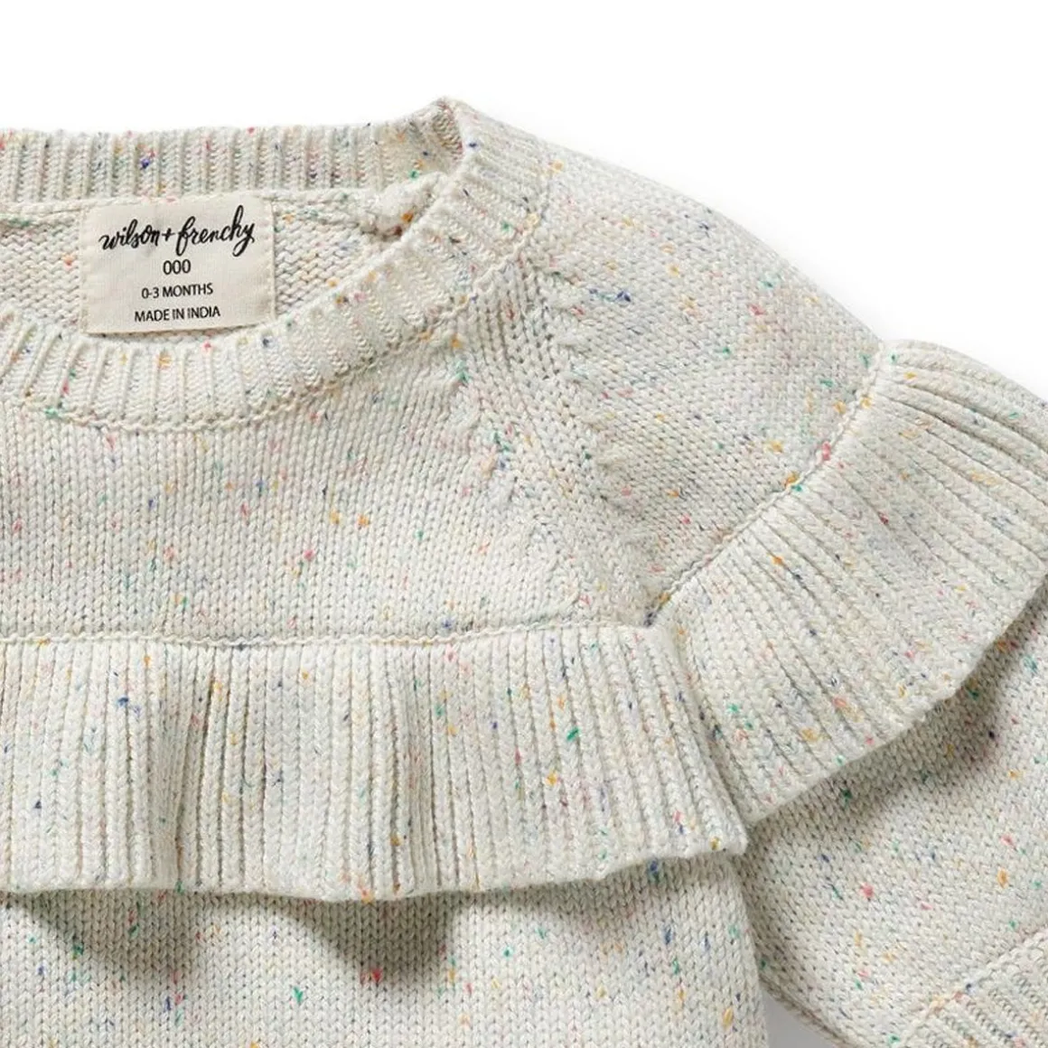 Organic Knitted Ruffle Jumper