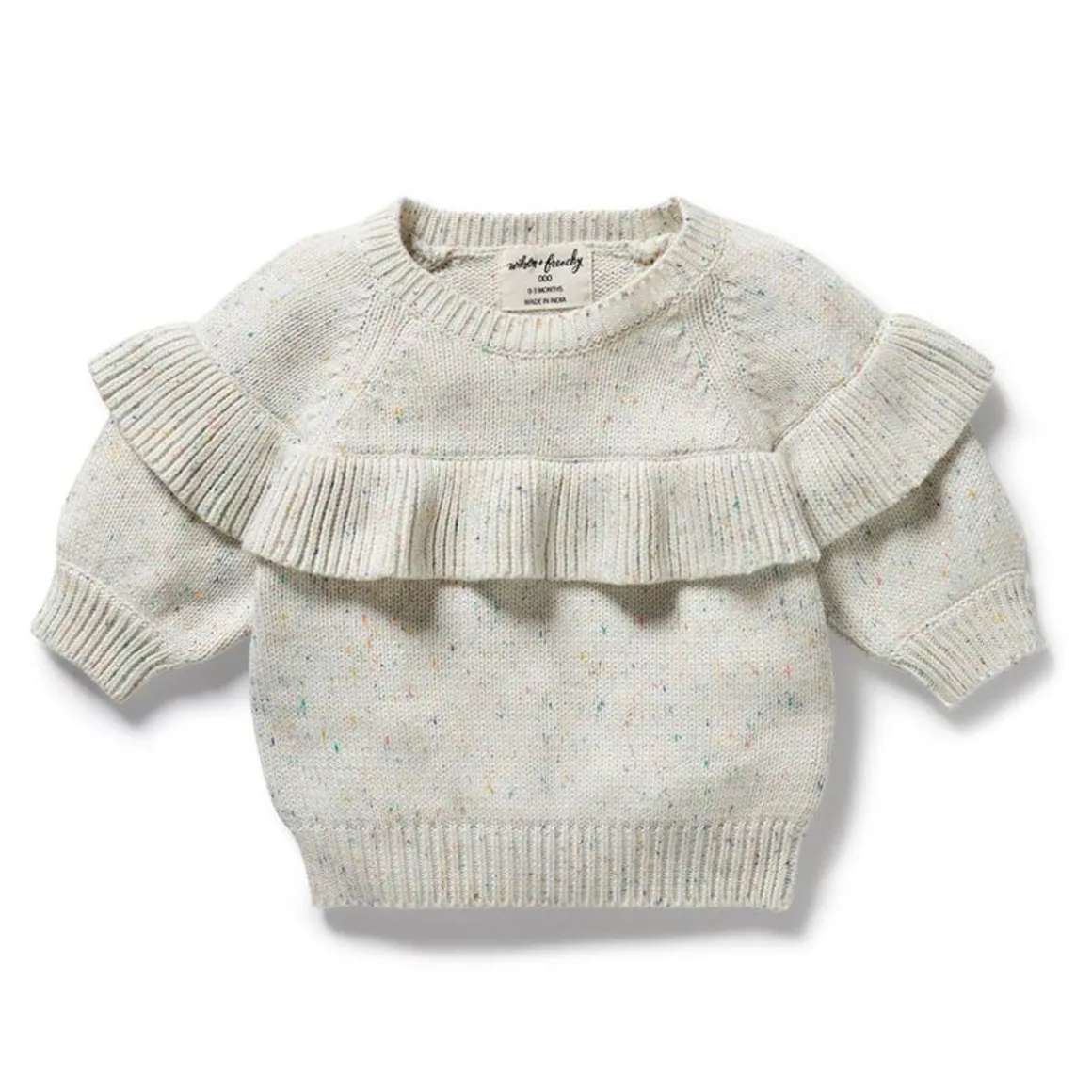 Organic Knitted Ruffle Jumper