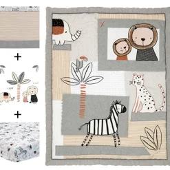 Patchwork Jungle 4 Piece Crib Set