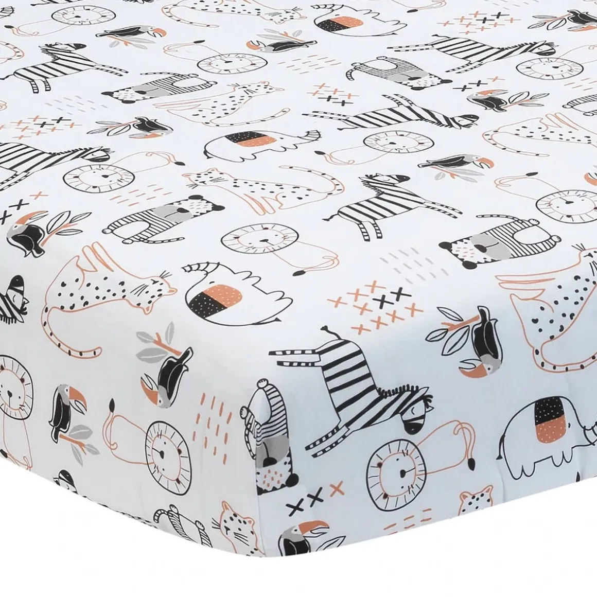 Patchwork Jungle Crib Sheet