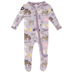 Print Footie with Zipper - (Mornings At Home)