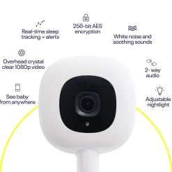 Pro Smart Wall Mount Baby Monitor (White)