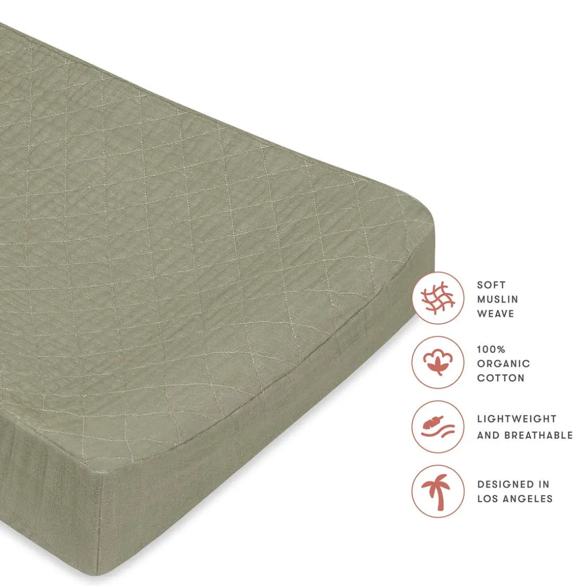 Quilted Muslin Changing Pad Cover