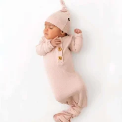 Ribbed Knotted Gown & Hat