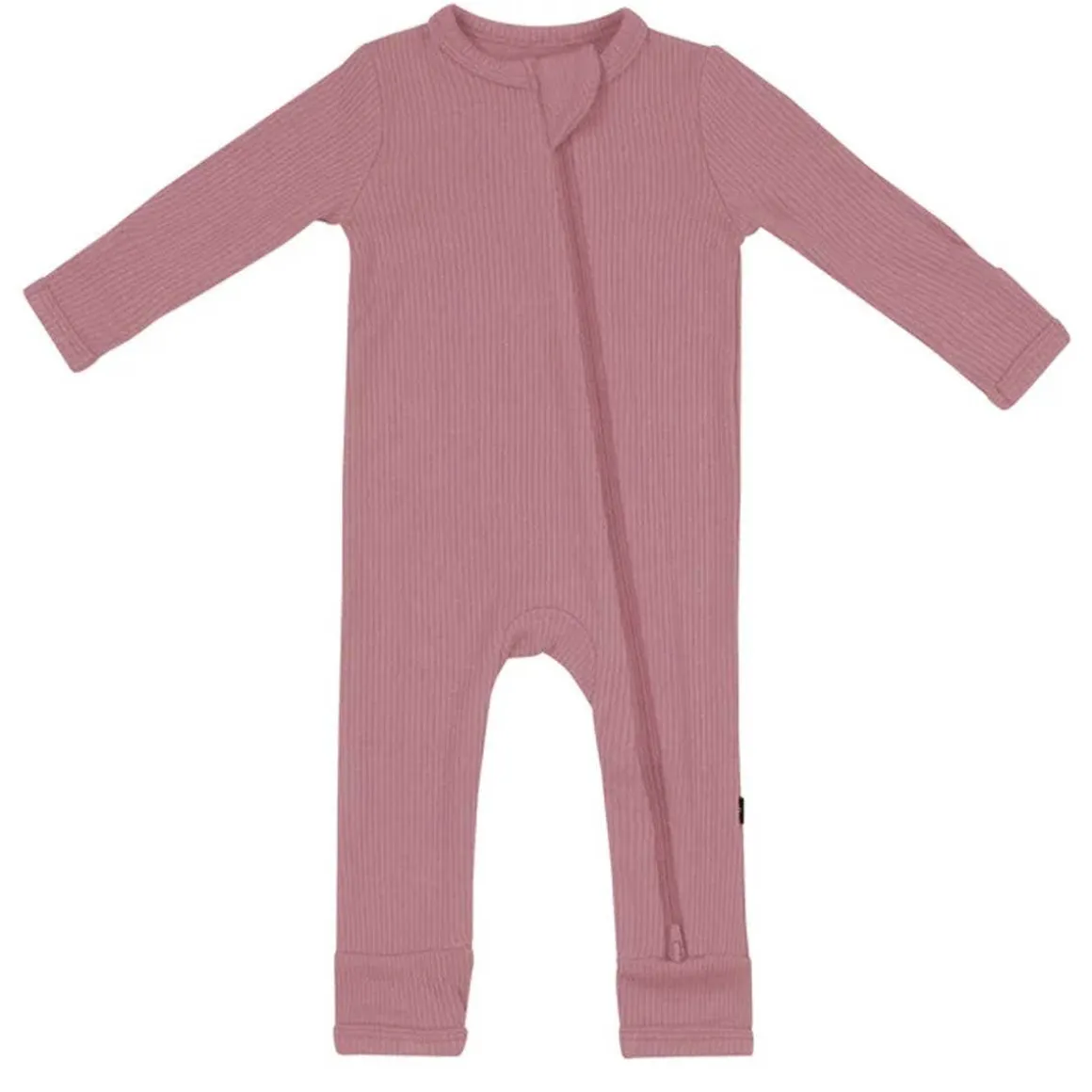 Ribbed Zippered Romper