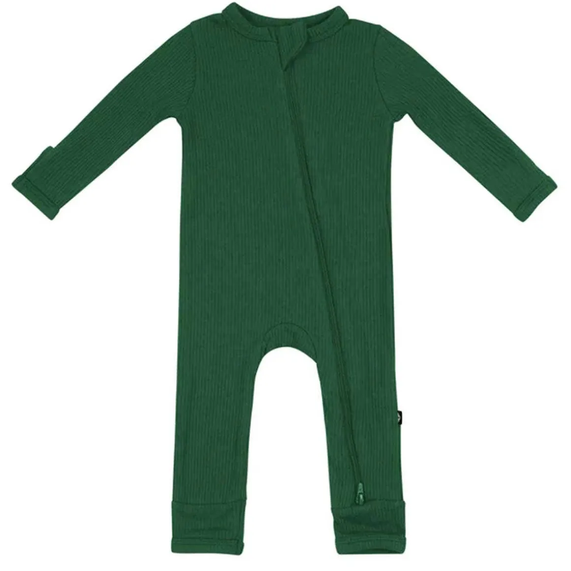 Ribbed Zippered Romper