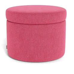 Round Storage Ottoman - Fabric