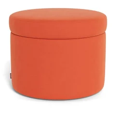 Round Storage Ottoman - Fabric