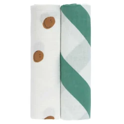 Swaddle & Burp Blanket (120x120cm) 2 Pack