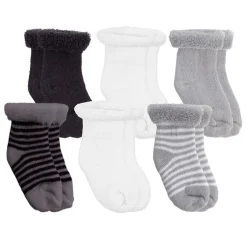 Terry Newborn Socks (6 Pack)
