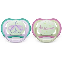 Ultra Air Night Pacifier 0-6M (2 Pack)